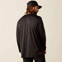 Ariat Men's L/S Charger Logo T-Shirt in Black Heather