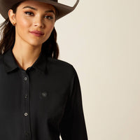 Ariat Women's Kirby Pro L/S Western Button Down Shirt in Solid Black