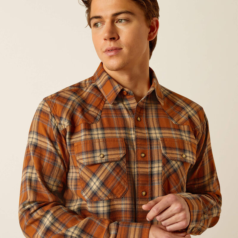 Ariat Men's Haiden Retro Fit Western Snap Shirt in Roasted Pecan