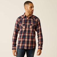 Ariat Men's Hardy Retro Fit Pearl Snap Shirt in Maritime Blue