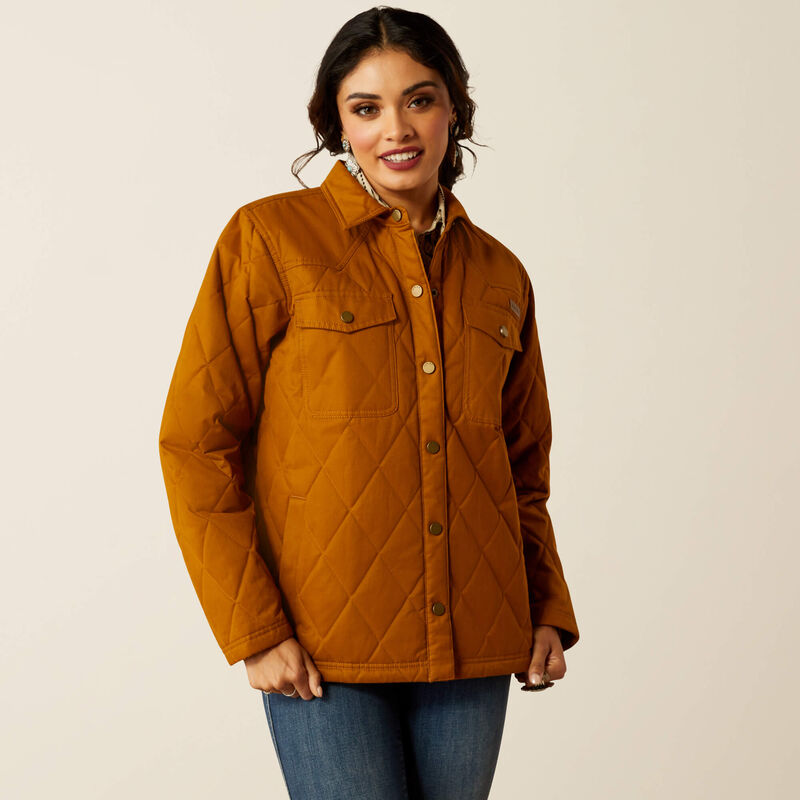 Ariat Women's Grizzly Quilted Barn Jacket in Chestnut Horse