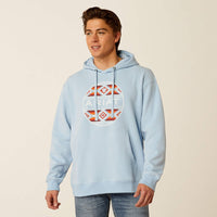 Ariat Men's Canyon Southwest Circle Pullover Hoodie in Soft Chambray (Available in Tall Sizes)