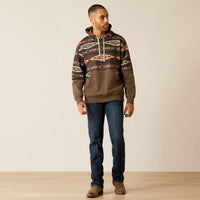 Ariat Men's Southwest Color Block Pullover Hoodie in Brindle