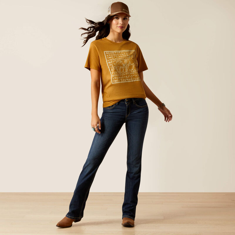 Ariat Women's Longhorn Brand T-Shirt in Harvest Gold