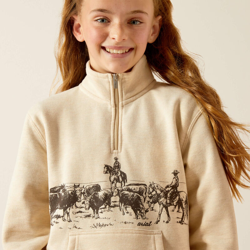 Ariat Girl's Pasture 1/4 Zip Sweatshirt