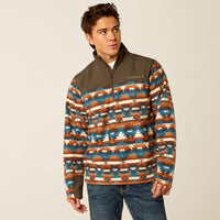 Ariat Men's Basic 2.0 Quarter Zip Sweatshirt in Turquoise Serape