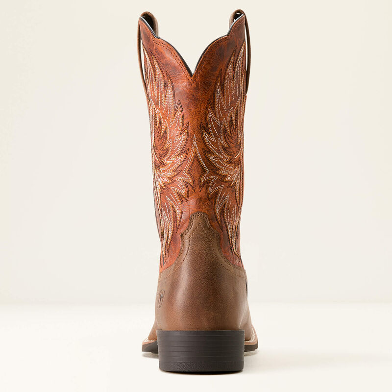 Ariat Men's Sport Rider Cowboy Boot in Vintage Oak & Rustic Orange