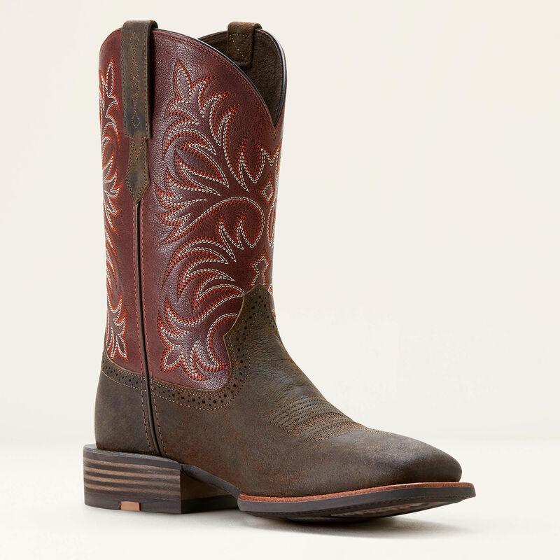 Ariat Men's Oakwood Western Boot in Antique Grey & Roasted Chestnut