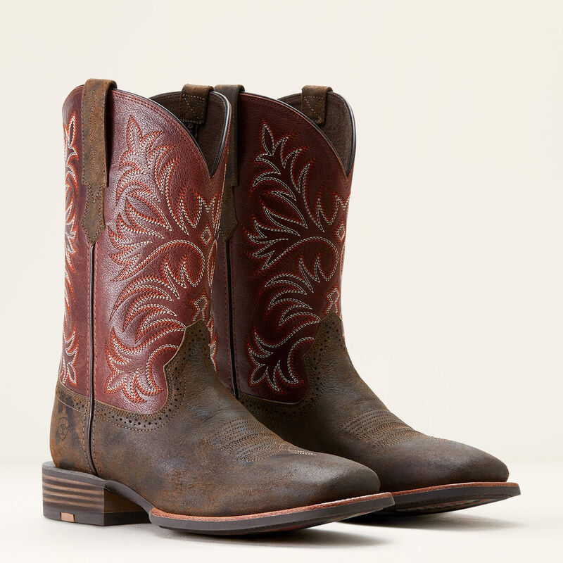 Ariat Men's Oakwood Western Boot in Antique Grey & Roasted Chestnut