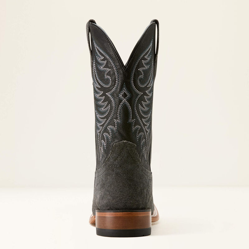 Ariat Men's Wiley Cowboy Boot in Black Elephant Roughout/ Bayou