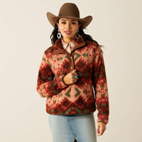 Ariat Women's Berber 1/2 Snap Fleece Pullover in Plansview Southwest (Available in Plus Sizes)