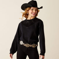 Ariat Women's Sequin Split Sweatshirt in Black