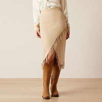 Ariat Women's Derby Fringe Skirt in Oatmeal