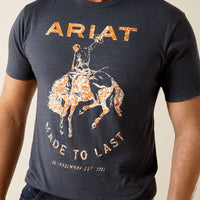 Ariat Men's Made To Last Bronco Graphic T-Shirt in Navy Heather