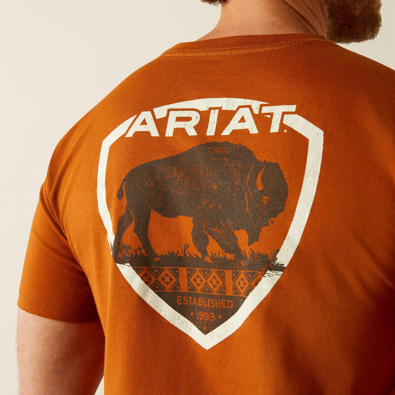 Ariat Men's Buffalo West Graphic T-Shirt in Burnt Umber