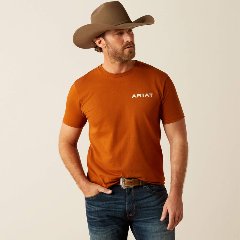 Ariat Men's Buffalo West Graphic T-Shirt in Burnt Umber