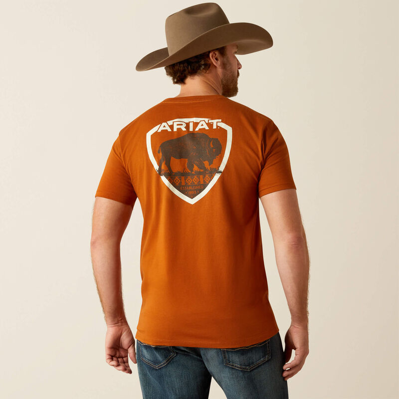 Ariat Men's Buffalo West Graphic T-Shirt in Burnt Umber