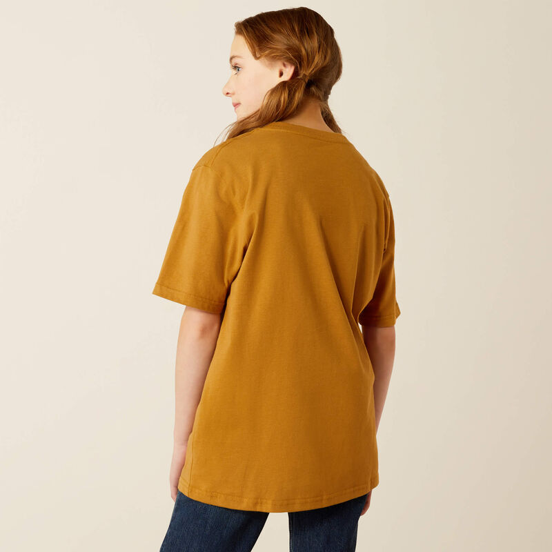 Ariat Girl's Highlander Graphic T-shirt in Harvest Gold