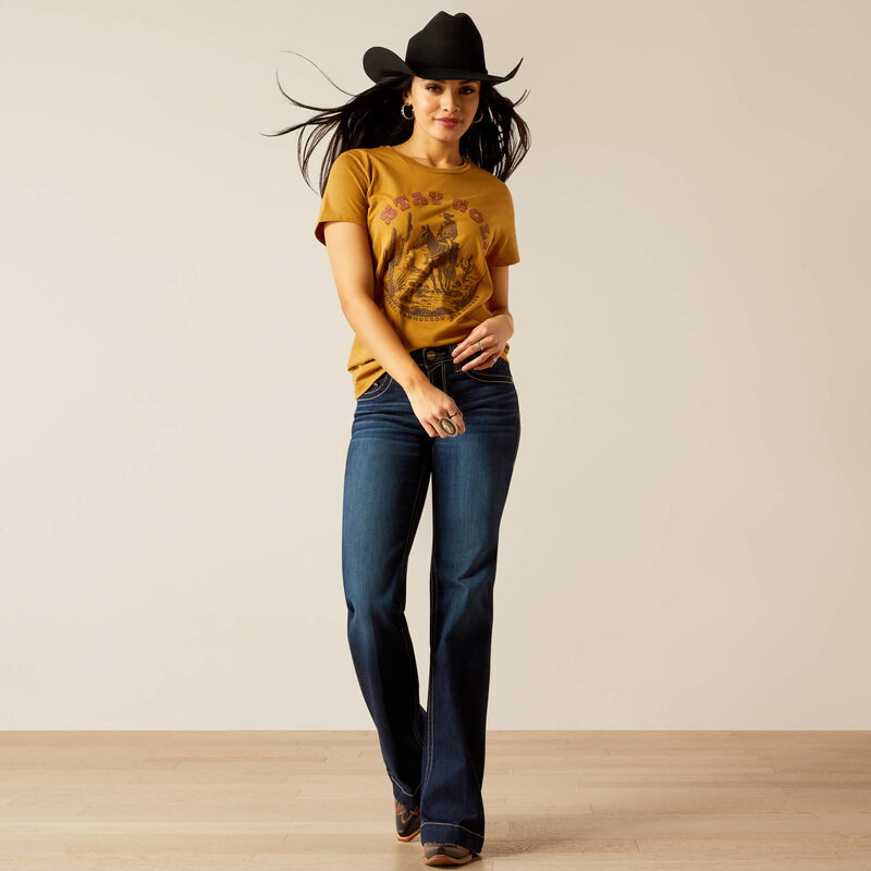 Ariat Women's Stay Gold Graphic T-Shirt in Harvest Gold (Available in Plus Sizes)