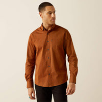 Ariat Men's Mickey L/S Modern Fit Western Button Down Shirt in Brown Aztec Diamond