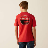 Ariat Boy's Original Flag Scope Graphic Logo T-Shirt in Red Heather