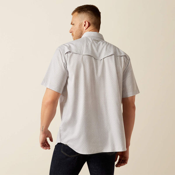 Ariat Men's S/S VentTEK Classic Fit Western Snap Shirt in Moonbeam