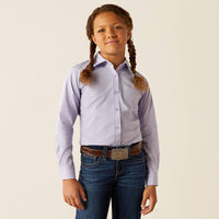 Ariat Youth Girl's Kirby Western Button Down Shirt in Sweet Lavender Stripe
