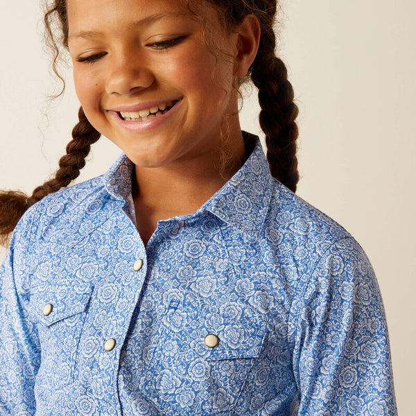 Ariat Girl's Shannon Western Snap Shirt in Calico Floral