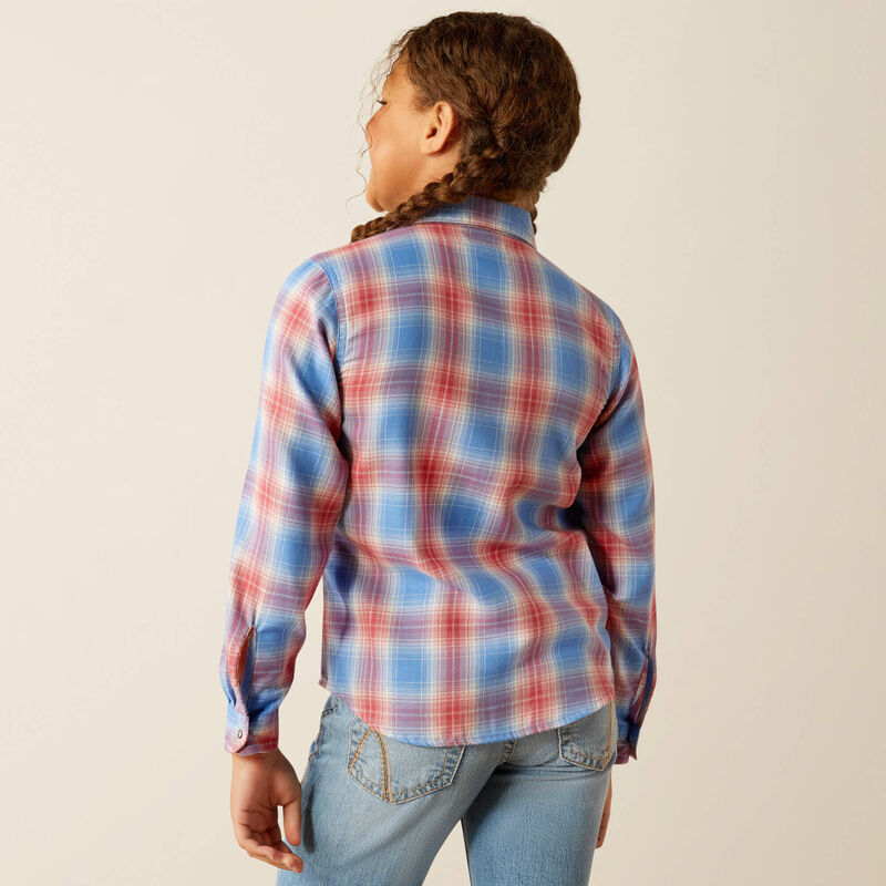 Ariat Girl's Sammy Western Snap Shirt in Berry Plaid