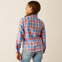 Ariat Girl's Sammy Western Snap Shirt in Berry Plaid