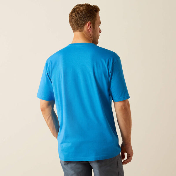 Ariat Men's Rebar Cotton Strong Solid T-Shirt in French Blue