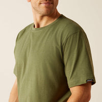 Ariat Men's Rebar Cotton Strong Solid T-Shirt in Four Leaf Clover Heather