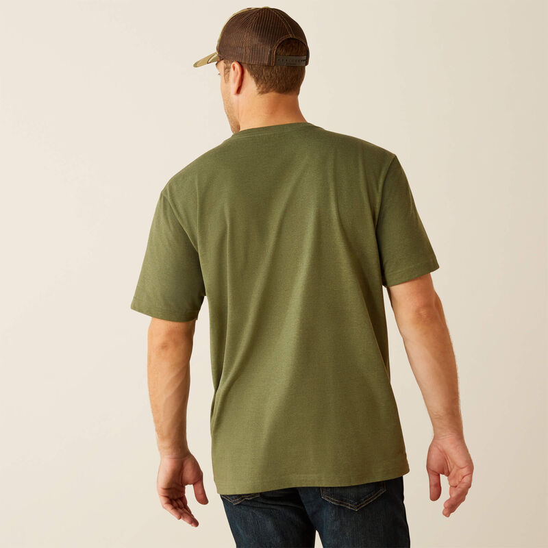 Ariat Men's Rebar Cotton Strong Solid T-Shirt in Four Leaf Clover Heather