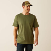 Ariat Men's Rebar Cotton Strong Solid T-Shirt in Four Leaf Clover Heather