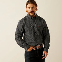 Ariat Men's L/S Gustav Classic Fit Western Button Down Shirt in Black Floral Geometric