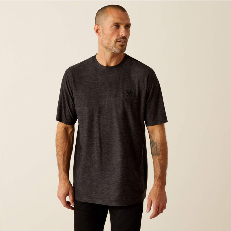 Ariat Men's Vertical Gradient Charger Logo T-Shirt in Black Heather