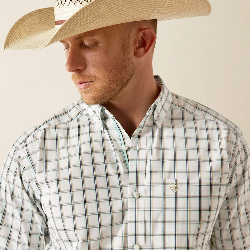 Ariat Men's S/S Pro Series Cooper Classic Fit Shirt in White (Available in Tall Sizes)