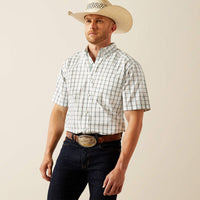 Ariat Men's S/S Pro Series Cooper Classic Fit Shirt in White (Available in Tall Sizes)