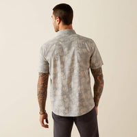 Ariat Men's S/S Morris Modern Fit Western Button Down Shirt in Grey