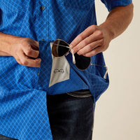 Ariat Men's S/S 360 Airflow Classic Fit Western Button Down Shirt in Blue Medallion