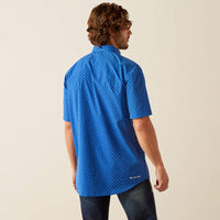 Ariat Men's S/S 360 Airflow Classic Fit Western Button Down Shirt in Blue Medallion