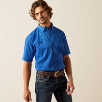 Ariat Men's S/S 360 Airflow Classic Fit Western Button Down Shirt in Blue Medallion