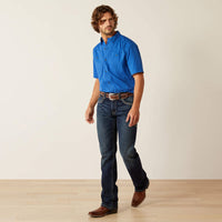 Ariat Men's S/S 360 Airflow Classic Fit Western Button Down Shirt in Blue Medallion