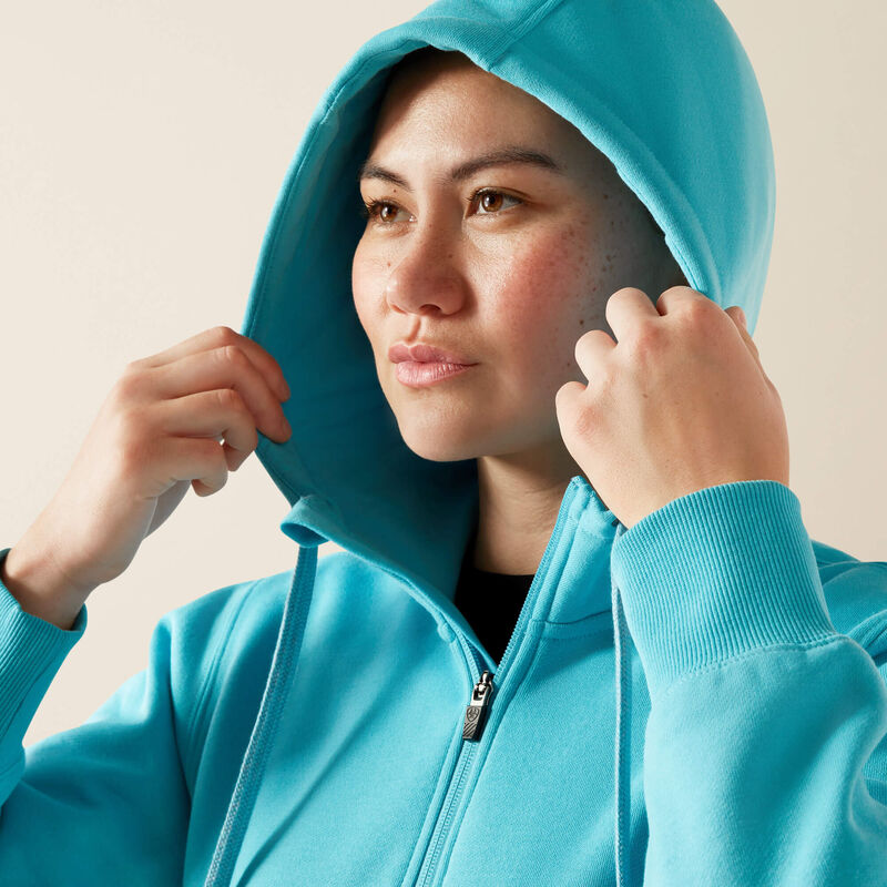Ariat Women's Rebar Skill Set 1/2 Zip Hoodie in Maui Blue