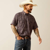 Ariat Men's S/S VentTEK Outbound Classic Fit Western Snap Shirt in Nine Iron