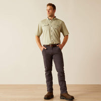 Ariat Men's Rebar S/S VentTEK DuraStretch Button Down Work Shirt in Oil Green