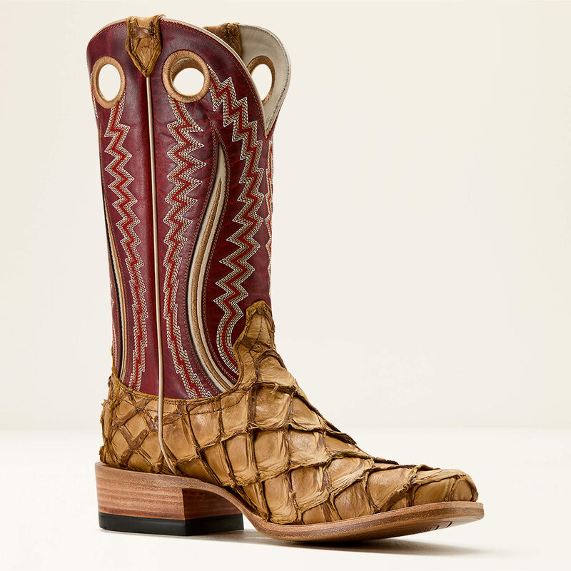 Ariat Men's Futurity Fame Cowboy Boot in Saddle Brown Pirarucu