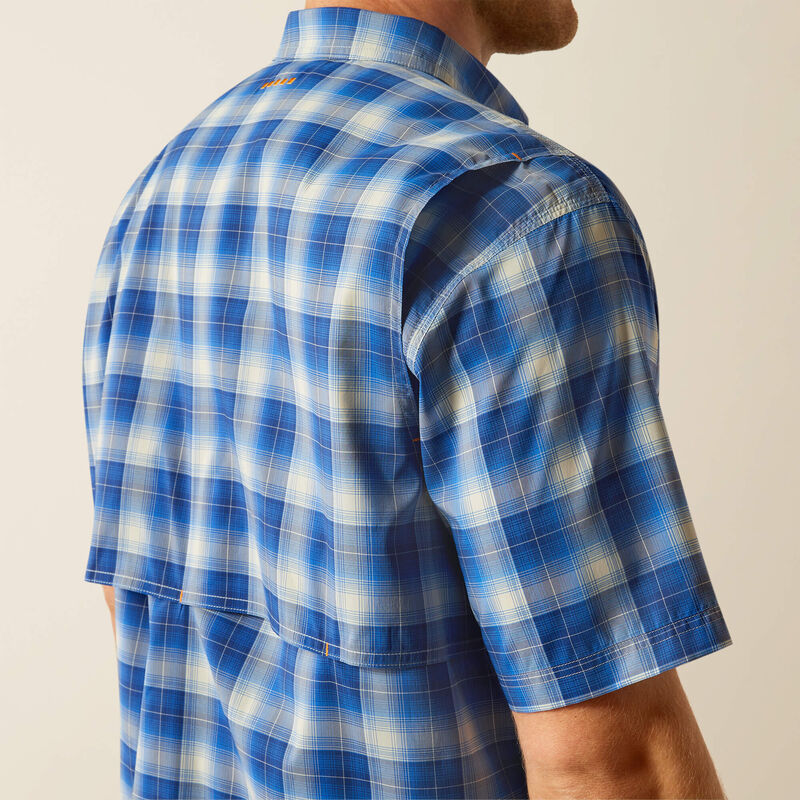 Ariat Men's Rebar S/S VentTEK DuraStretch Button Down Work Shirt in Blue Plaid