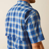 Ariat Men's Rebar S/S VentTEK DuraStretch Button Down Work Shirt in Blue Plaid
