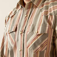 Ariat Men's Hawk L/S Retro Fit Western Snap Shirt in Dark Grey